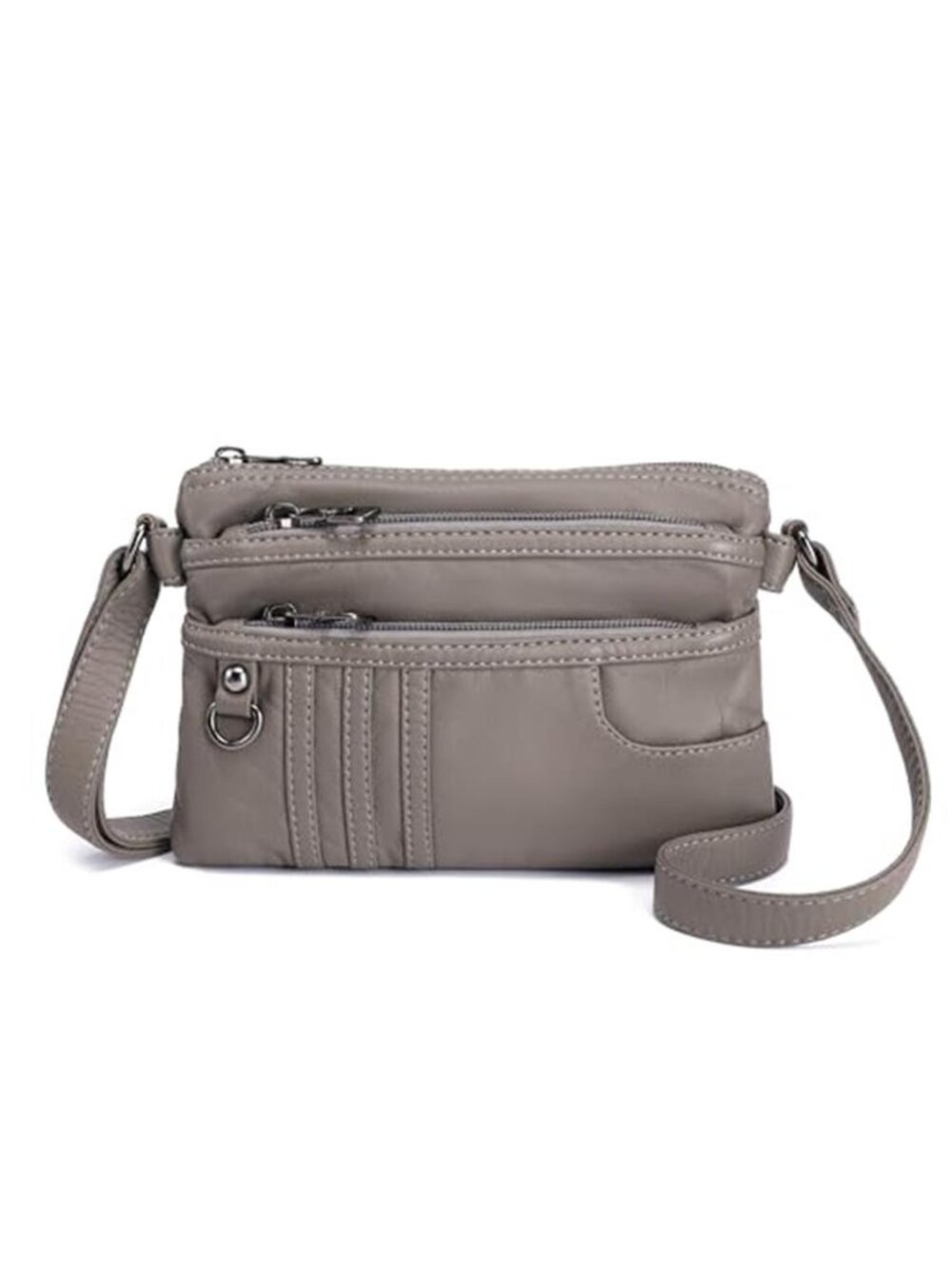 Gray Small Crossbody Purse Women Multi Pocket Cell Phone Bag Adjustable Strap